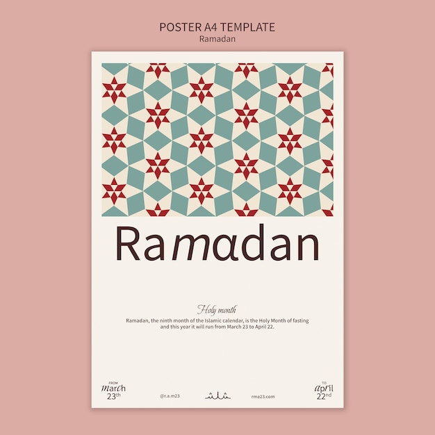 Plantilla de ramadán de diseño plano