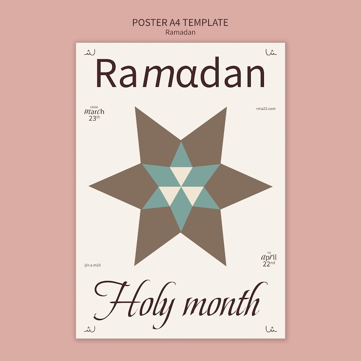 PSD gratuito plantilla de ramadán de diseño plano