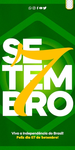 PSD gratuito plantilla de redes sociales 7 de septiembre día de la independencia de brasil independencia do brasil