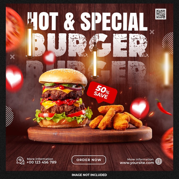 PSD gratuito plantilla de las redes sociales de burger