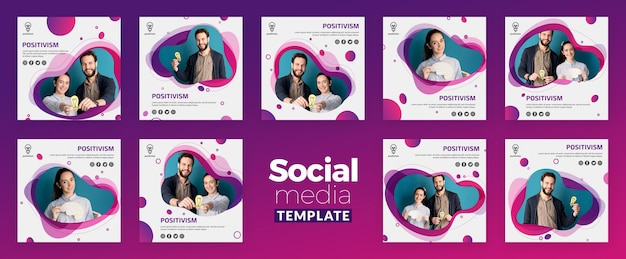 Plantilla de redes sociales de concepto de positivismo