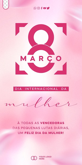 PSD gratuito plantilla de redes sociales del día de la mujer dia internacional da mulher en brasil