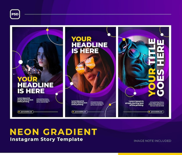 PSD gratuito plantilla de redes sociales glow gradient