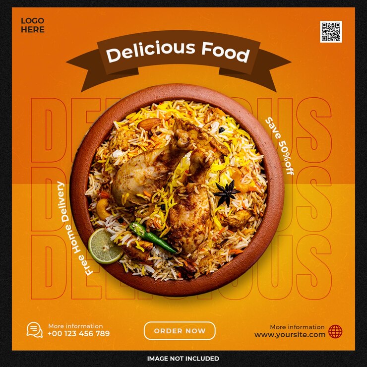 PSD gratuito plantilla de redes sociales de menú de comida deliciosa