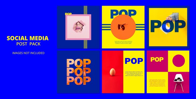 Plantilla de redes sociales POP post pack