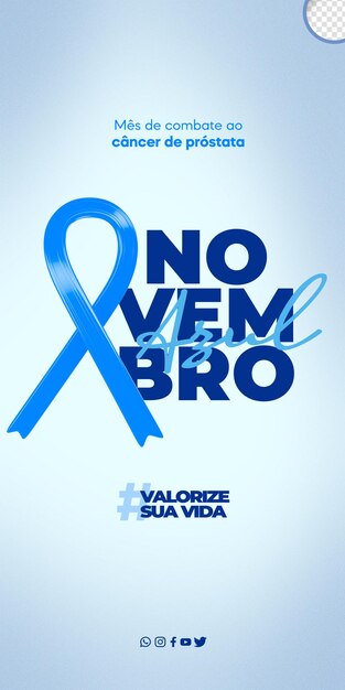 PSD gratuito plantilla de redes sociales psd editable noviembre mes azul concientización sobre el cáncer de próstata