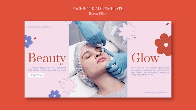 PSD gratuito plantilla de relleno de botox de diseño plano