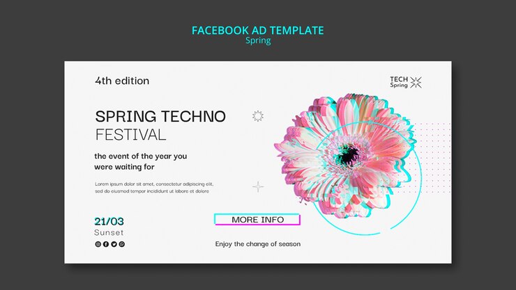 PSD gratuito plantilla de resorte de diseño plano