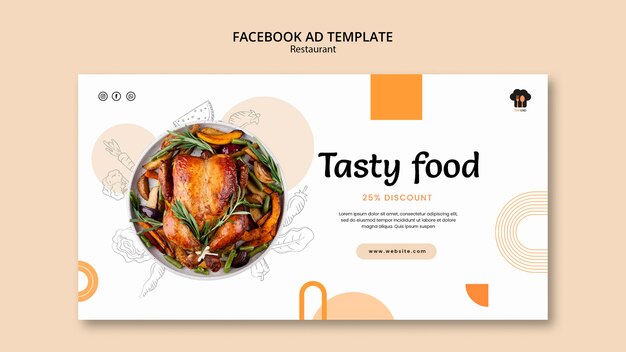 Plantilla de restaurante de diseño plano