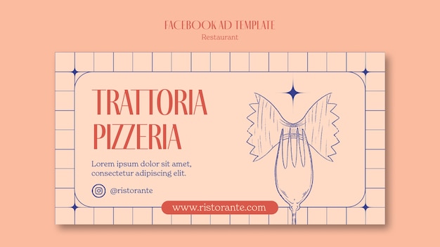 PSD gratuito plantilla de restaurante de diseño plano