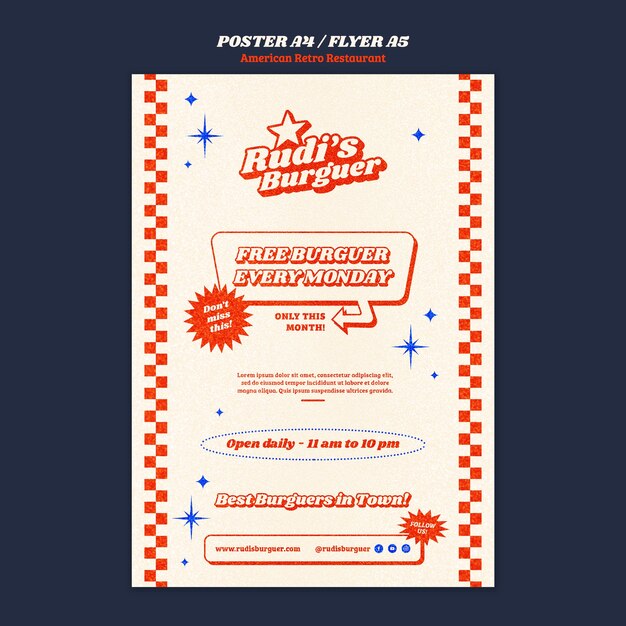 Plantilla de restaurante retro americano
