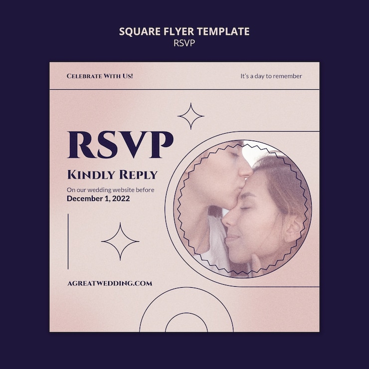 PSD gratuito plantilla de rsvp de diseño plano