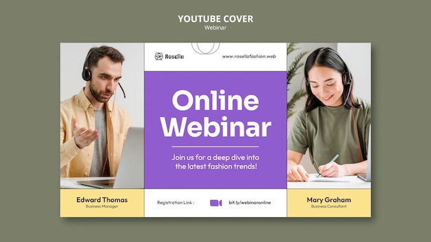 Plantilla de seminario web de diseño plano