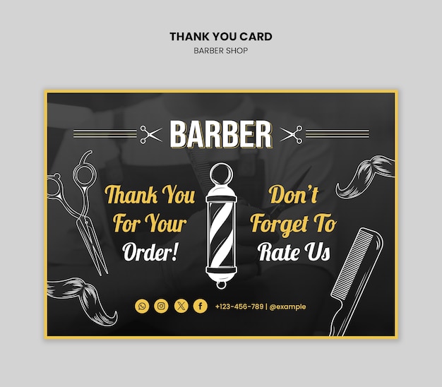 plantilla de servicio de barbería