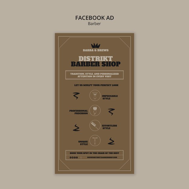 plantilla de servicio de barbería