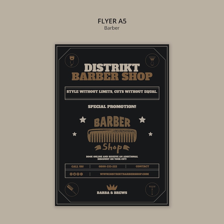 PSD gratuito plantilla de servicio de barbería