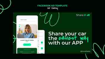 PSD gratuito plantilla de servicio de intercambio de automóviles de facebook