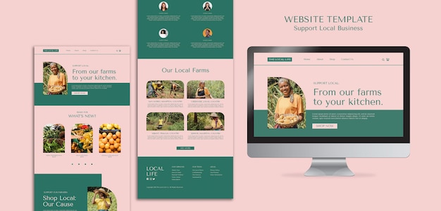 Plantilla de sitio web de apoyo a empresas locales