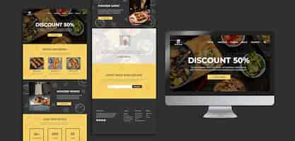 PSD gratuito plantilla de sitio web de concepto de brunch