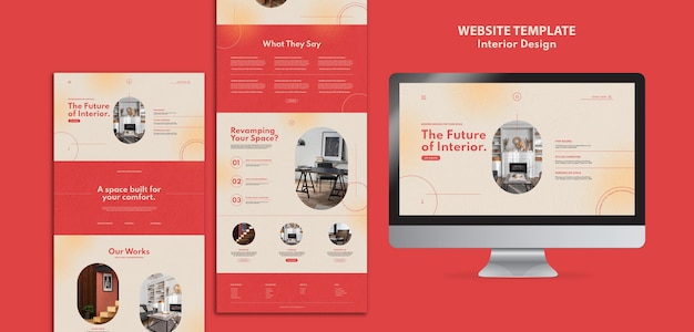 Plantilla de sitio web para diseño de interiores