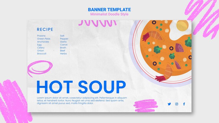 PSD gratuito plantilla de sitio web de recetas de banner