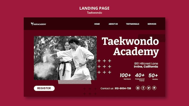 PSD gratuito plantilla de taekwondo de diseño plano