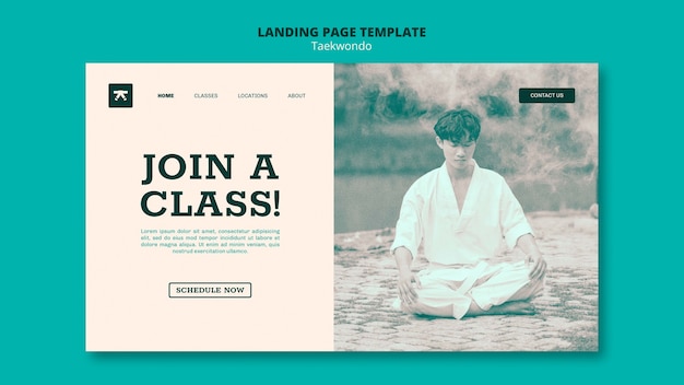 PSD gratuito plantilla de taekwondo de diseño plano