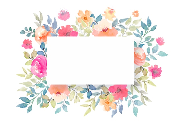 Plantilla de tarjeta en blanco floral