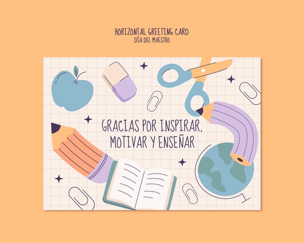 plantilla de tarjeta de felicitación para la celebración del día del maestro
