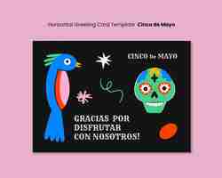 PSD gratuito plantilla de tarjeta de felicitación flat cinco de mayo