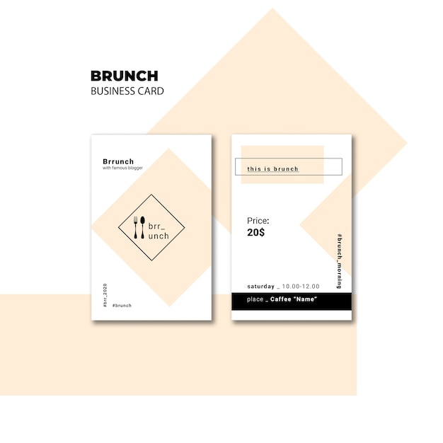 PSD gratuito plantilla de tarjeta de visita de brunch