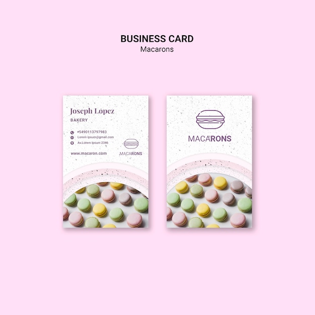 PSD gratuito plantilla de tarjeta de visita colorida macarons