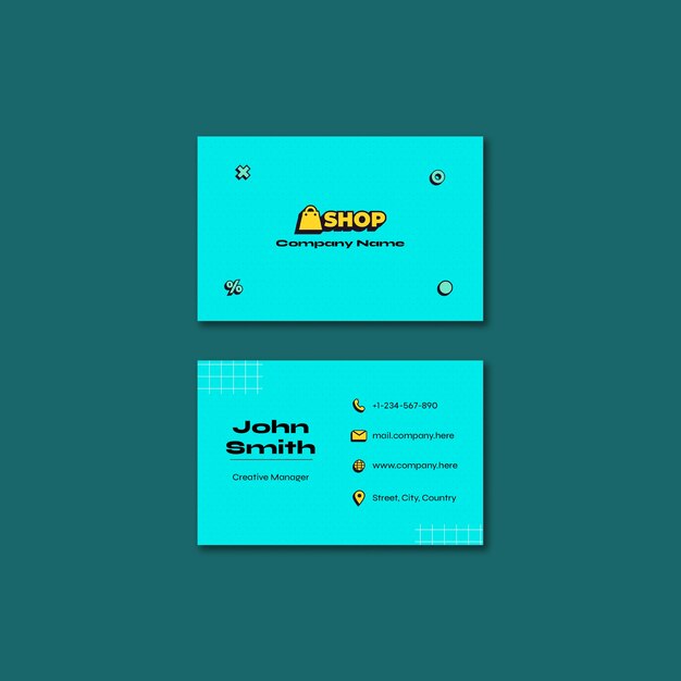 Plantilla de tarjeta de visita de comercio electrónico retro