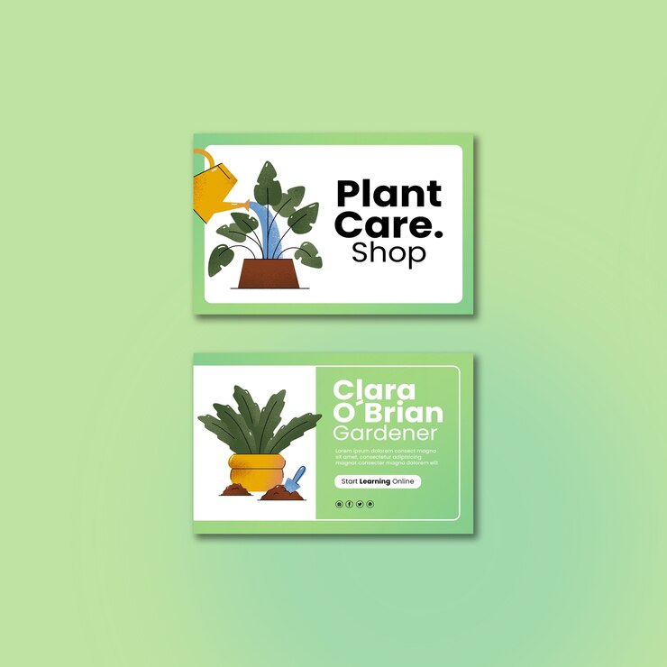 PSD gratuito plantilla de tarjeta de visita para el cuidado de plantas
