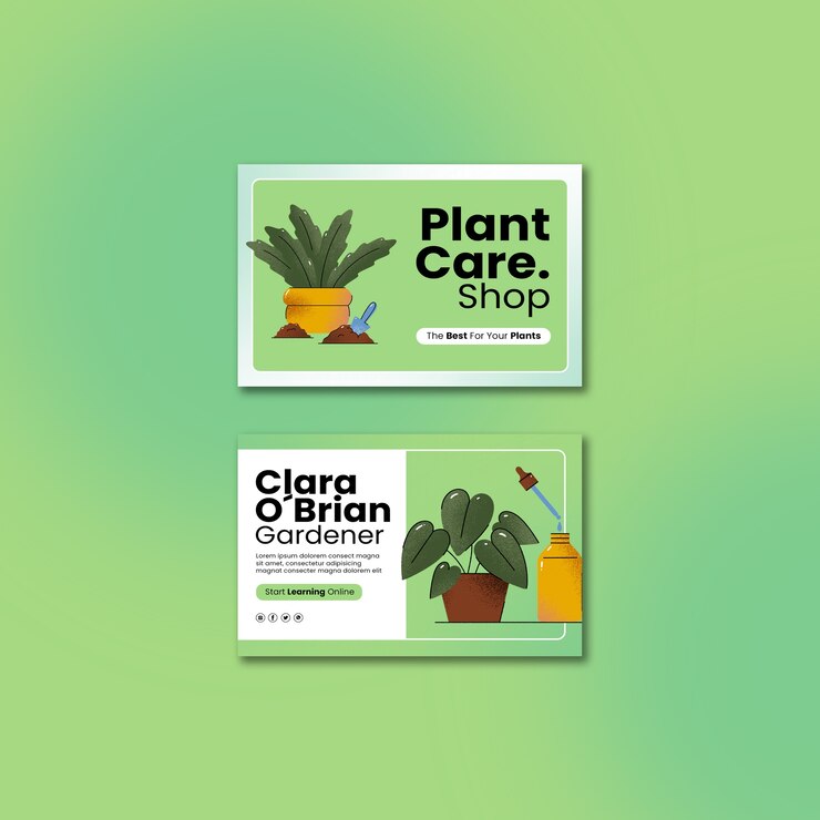 PSD gratuito plantilla de tarjeta de visita para el cuidado de plantas