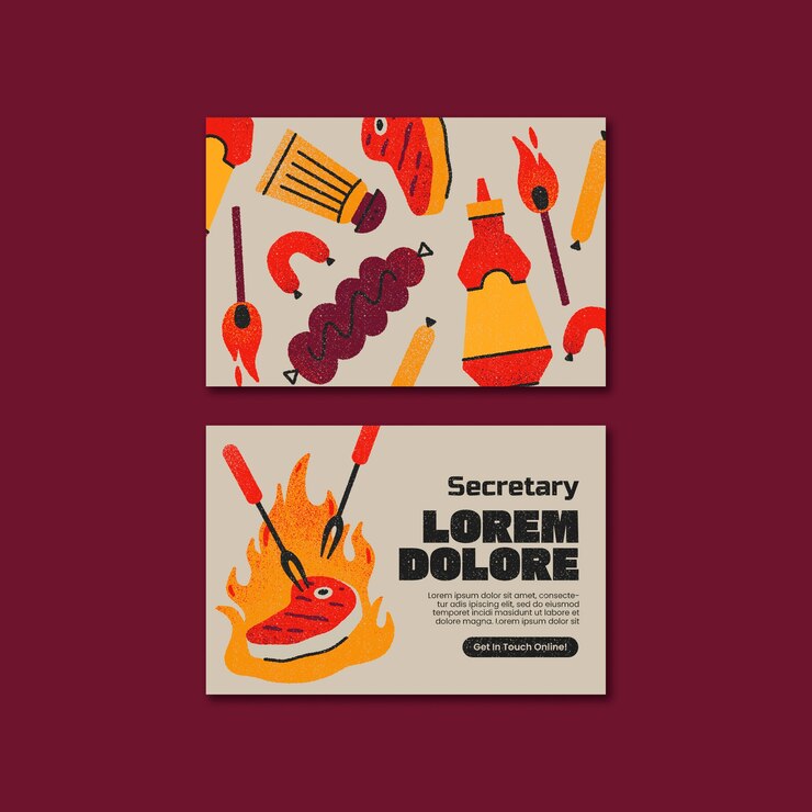 PSD gratuito plantilla de tarjeta de visita de deliciosa barbacoa