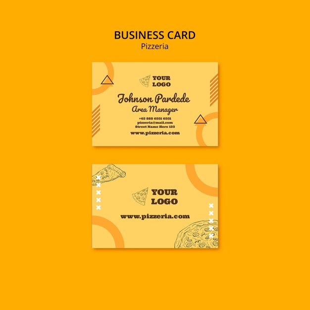 plantilla de tarjeta de visita de una deliciosa pizzería