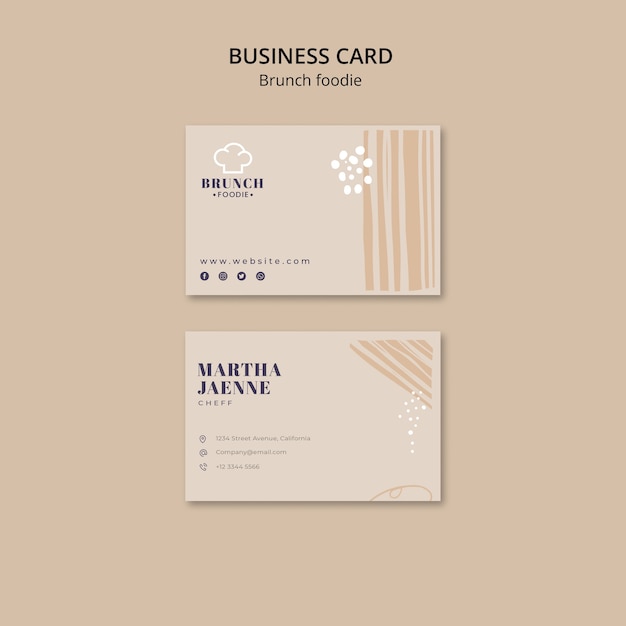 Plantilla de tarjeta de visita de delicioso brunch