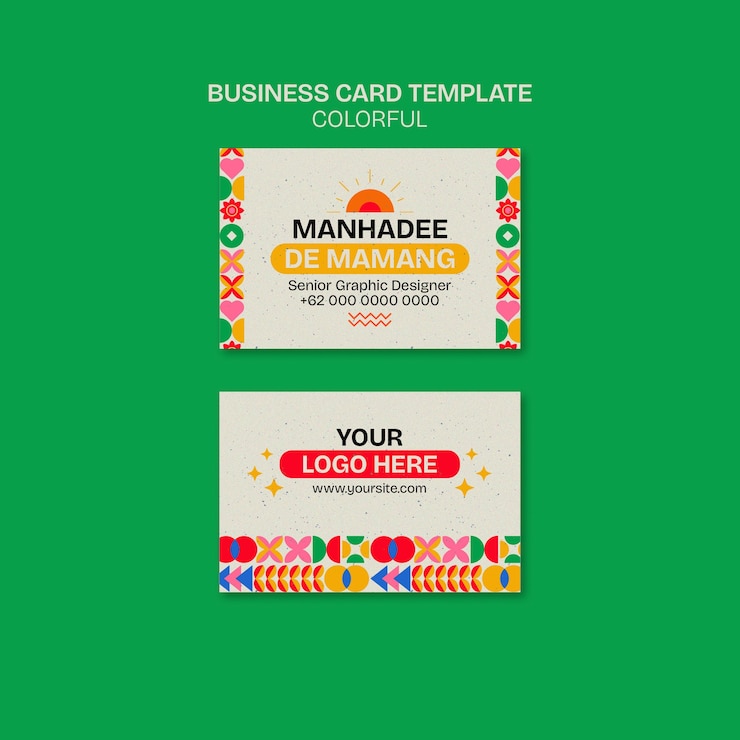 PSD gratuito plantilla de tarjeta de visita de diseño colorido