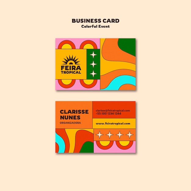 plantilla de tarjeta de visita de diseño colorido