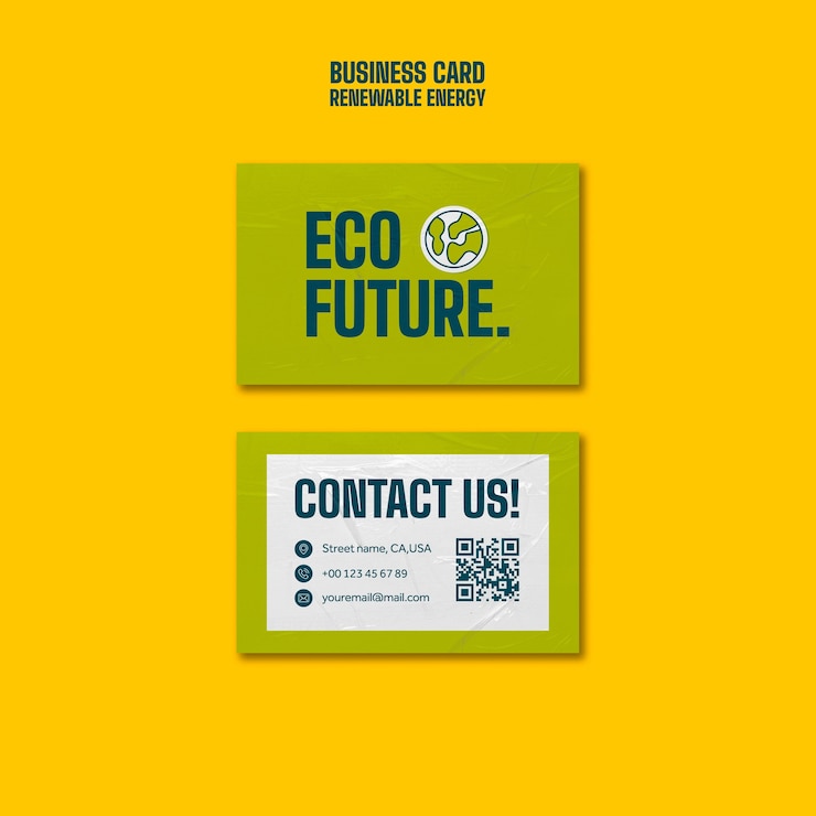 PSD gratuito plantilla de tarjeta de visita de energía renovable