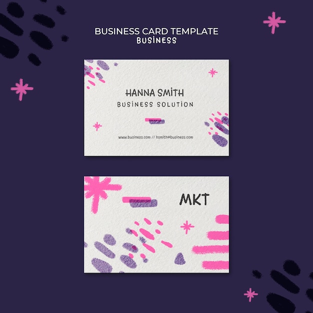Plantilla de tarjeta de visita horizontal para agencia de marketing