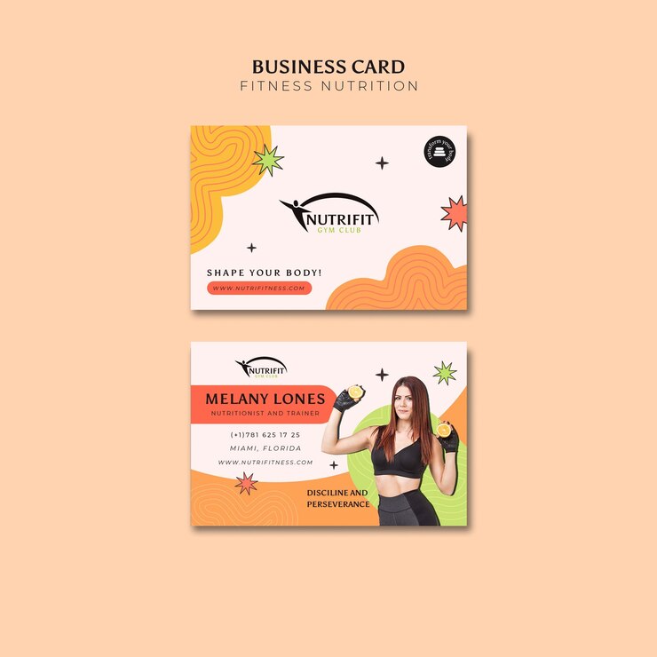 PSD gratuito plantilla de tarjeta de visita de nutrición fitness