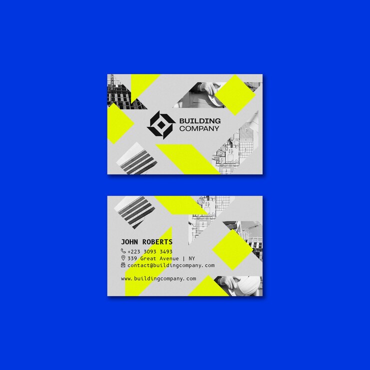 PSD gratuito plantilla de tarjeta de visita de proyecto de construcción