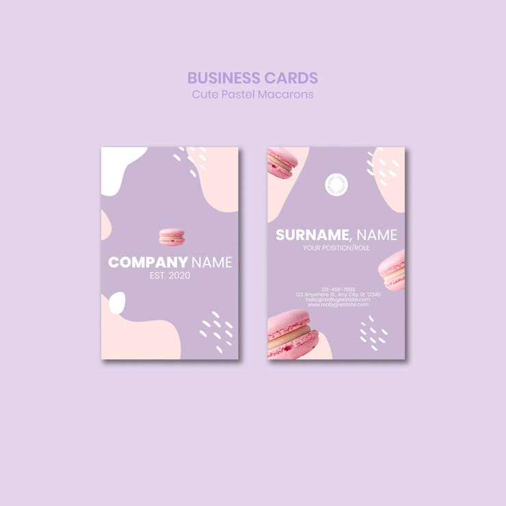 PSD gratuito plantilla de tarjetas de visita macarons