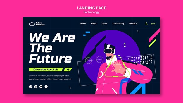 Plantilla de tecnología de diseño plano