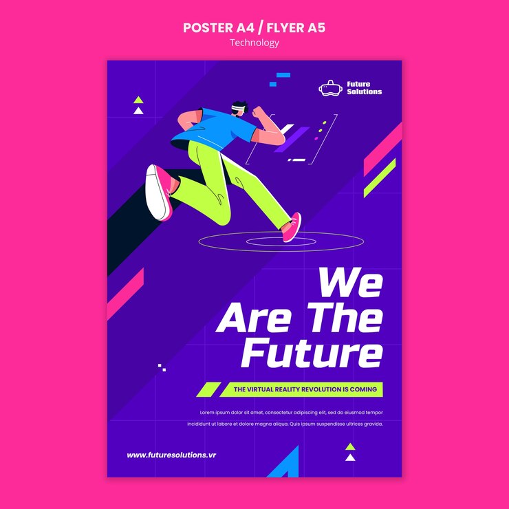 PSD gratuito plantilla de tecnología de diseño plano