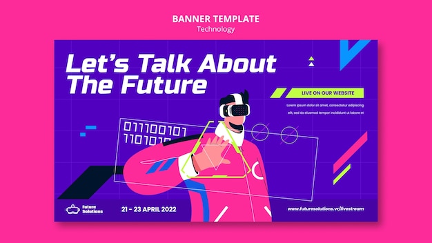 Plantilla de tecnología de diseño plano