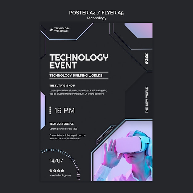 Plantilla de tecnología de diseño plano