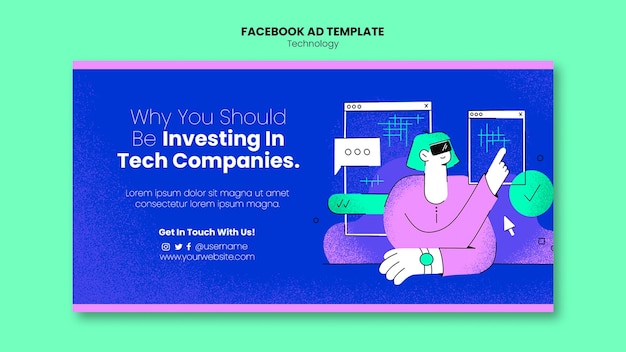 Plantilla de tecnología de diseño plano